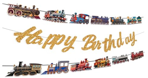 3 unidades Tren Fiesta Banner Retro Tren Cumpleaños Decoraciones Colgantes para Tren Fiesta Decoraciones Cumpleaños Fiesta Accesorios