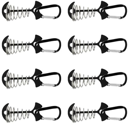 Snorvixre 8 estacas para tienda de campaña, estacas de playa, estacas de toldo, estacas de acero de alta resistencia para camping, viajes, durabilidad, estacas de aluminio