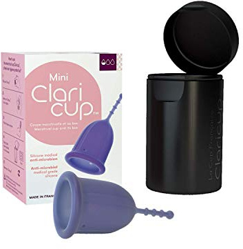 Claripharm - Coppa Mestruale Claricup - Silicone Medico Antimicrobico Fornita Con Sua Scatola Di Trasporto/di Disinfezione - Taglia, Violet
