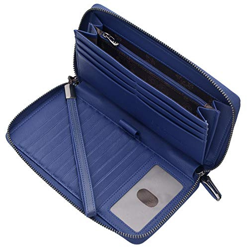 Portmonee Damen mit RFID Schutz Geldbeutel, Portemonnaie, Geldbörse, Brieftasche, Damengeldbeutel, Damengeldbörse lang groß viele fächer Leder Reissverschluss