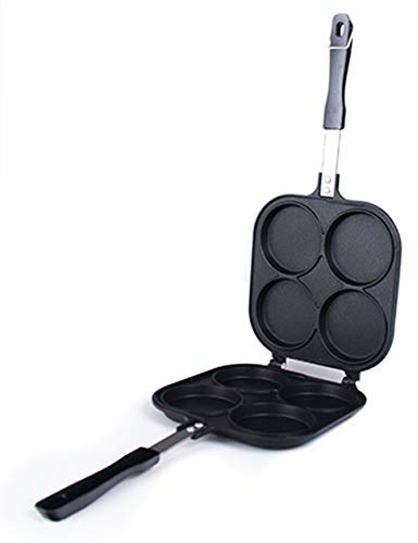 Happy Sales HSOB-YKP4B, Japanese Obanyaki Pan, 3 Inch Diameter Stuffed Pancake Toaster Nonstick Aluminum Pan