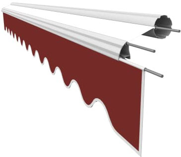 VANA Markisenstoff Volant für 4 m Markise Ersatzstoff Markisentuch Bespannung Sonnenschutz, nur Volant, fertig genäht, Maß 3,83 x 0,21 m, Design SPD003