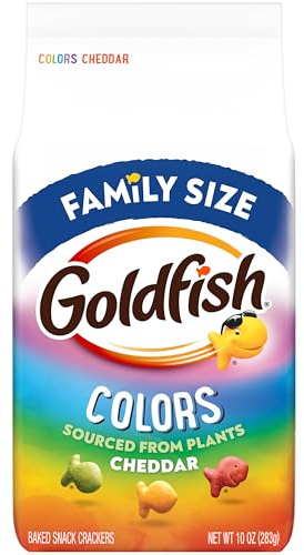 Colors Cheddar Crackers, Snack Crackers, Family Size 10 oz. Bag
