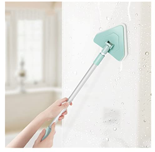 jbshop serpillière 3 en 1 Nettoyage Flexible Triangle Triangle Tableau de Nettoyage Plat Brosse Poignée Longue Cuisine Cuisine Salle de Bain Mur de vitres vitres Vadrouille