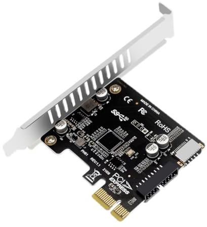 ChenYang Adaptador de tarjeta de expansión PCI Express USB 3.0 de 20 pines y USB 3.1 Gen 1 tipo E de enchufe a PCI-E