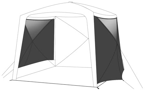 qeedo Quick Hub Square 2er Set Seitenwände - wasserabweisend, 4000 mm Wassersäule, mit PVC-Fenster - Windschutz, Wetterschutz und Sonnenschutz für Quick Hub Square Pavillon