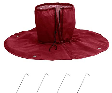 DEWUR Winterschutz für Palmen, Palmenwurzelschutz, Kälteschutz für Pflanzen und Bäume bis 35cm Durchmesser, doppelte Isolierung, Ø 100cm, 100 g/m² (Rot)