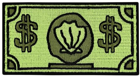 Urbanski Patch Krabbendollar Mr. Krabs first Dollar zum Aufbügeln 4 x 8,7 cm | Aufnäher Applikation Bügelbild