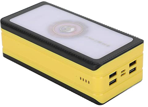 Batterie Externe Solaire 60000mAh, 66 LED, 4 Ports USB, Chargeur Solaire Portable pour Camping, Alpinisme, avec Panneau Solaire en Silicium Monocrllin