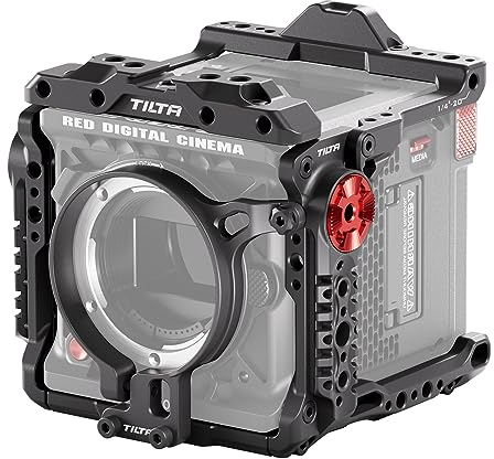 Tilta Cage de caméra complète compatible avec RED KOMODO-X avec support adaptateur d'objectif et plaque de base à dégagement rapide - Noir TA-T53-FCC-B