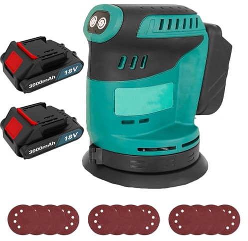 Orbital Sander Brushless with 2X 3.0Ah, 125MM Sander Compatible with DBO180Z, 15000RPM Variable Speed Random Orbital Sander, Efficient Dust Collector, Ideal for DIY, Sanding Down & Finishing Wood