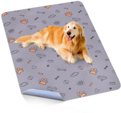Waschbare Urinierunterlagen für Hunde, extra groß, 152,4 x 121,9 cm, super saugfähig, wiederverwendbar, Trainings-Hundeunterlagen, 100 % wasserdicht, rutschfest, für Hunde, Laufgitterunterlagen, extra