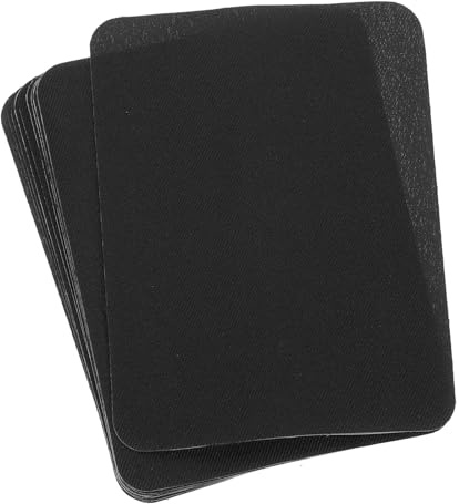 QUARKZMAN 10 Stück Aufbügelflicken für Kleidung Stoff Reparatur, Flicken zum Aufbügeln 125mm x 95mm für Kleidung, Hosen, Taschen, Reparatur von Löchern und Dekoration (Schwarz)