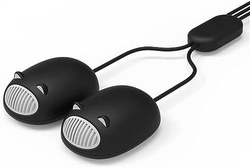 Asciuga scarpe, asciuga scarpe elettrico e scalda calzini elimina i cattivi odori, mini scarpe deodorante all'ozono con 3 modalità di temporizzazione, flusso d'aria a 360 gradi deodorato (nero)