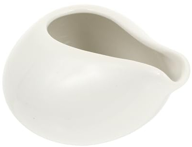 Pichet à Crème sans Poignée en Céramique Blanc Style Occidental | Forme Ronde, Versement Pratique, Nettoyage Facile, Usage Maison et Banquet
