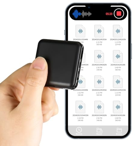 64 GB Mini Digitaler Diktiergerät, Aufnahmegerät mit Spracherkennung 160 Stunden Aufnahme, Magnet Voice Recorder mit Rauschunterdrückung für Meetings Interviews Vortrag Vorlesung Kurse Konferenzen