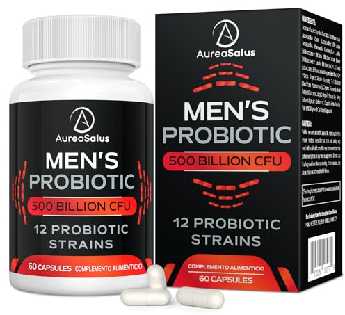 Aureasalus Probiotika für Männer, 500 Milliarden KBE 12 Stämme, für Männer Probioc mit Cranberry, Kurkuma, Goji-Beere,gluten- und milchfrei, 60 Kapseln