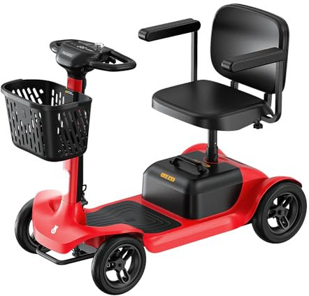 PAISEEC Powered Mobility Scooter S1-SE, 4 Wheel All Terrain Electric Scooter with PAi Safety System for Adults Seniors, 25 Miles 4 mph 280 lbs,Height Adjustable Seat, Slope Safety Mechanism