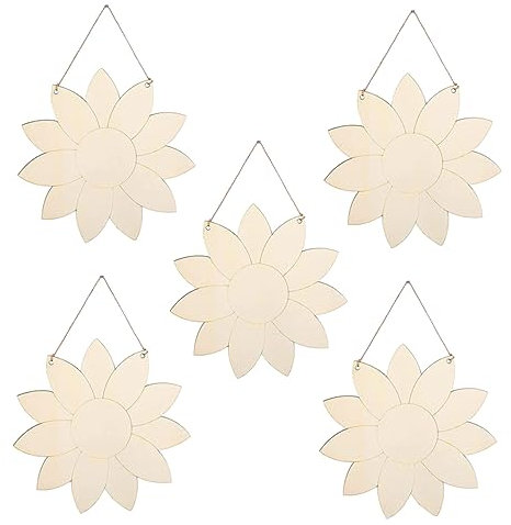 SEWACC 5 Stücke Holz Sonnenblumen Tür Zeichen Rustikalen Land Stil Tür