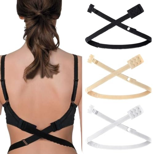 Rallonge Soutien Gorge, 3 Pack Extensions de Soutien-Gorge, Convertisseur Dos Nu Bas, pour Femmes et Dames Robes de Mariée pour Filles (Multicolore)