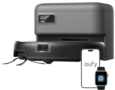 eufy Robot Vacuum C10,Self Emptying, 8 Weeks Hands Free, Advanced Smart Mapping with LiDAR Navigation, 2.85-Inch Slim Design, Powerful Suction,Quiet,Edge Expansion Brush for Pet Hair, Carpet Detection