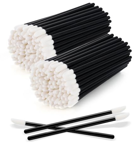 Spazzola del labbro 200Pcs, bacchetta nera del pennello della lucentezza del labbro, bacchette dell'applicatore del labbro Strumento di bellezza del trucco
