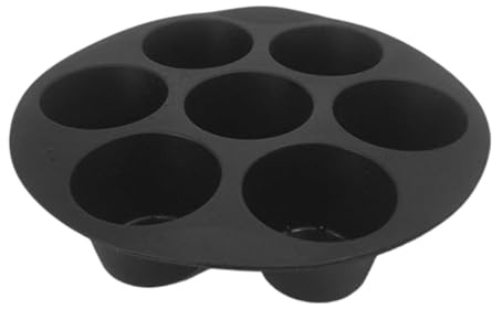 Stampo in silicone per muffin, antiaderente, per cupcake, 7 tazze, teglia rotonda in silicone per muffin, stampo da forno per friggitrice ad aria, accessori per friggitrice ad aria per friggitrice ad