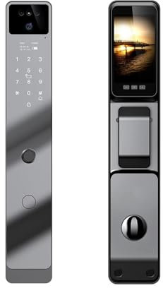 DIGNIFE Maniglia della porta intelligente, App Smart Lock Blocco antifurto for uso domestico Blocco delle impronte digitali con fotocamera Blocco password Blocco porta grande(Y17 30240)