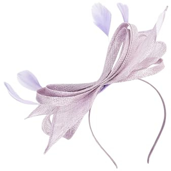 Finecy In Fascinator Wedding Hat for Women Headwear Ladies Race Royal Ascot Cocktail Tea Party Derby Hat with Headband and Clip (UK, Numeric, 4, 5, Lilac)