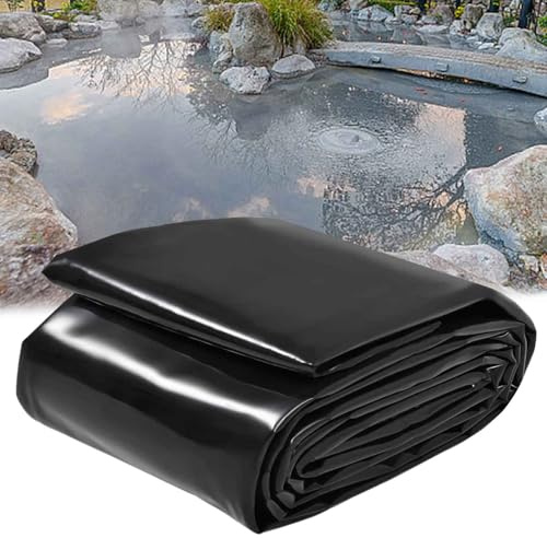 DMCHENGMA 5 Mil Teichfolie, biegsames HDPE-Material, Teichhäute, strapazierfähige, undurchlässige Folie für Poolunterlage, Dachplane, Garten, kleine Teiche(4x6m)