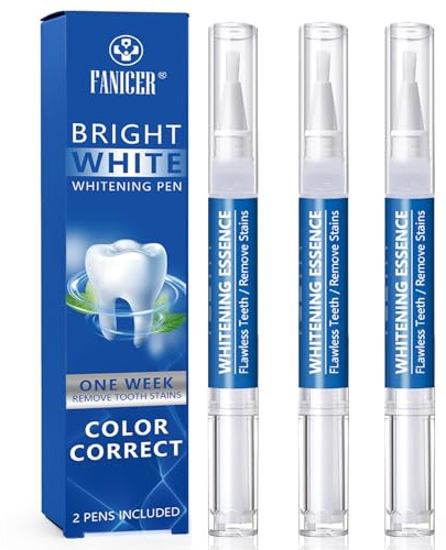 3 Pezzi Penna Sbiancante Denti, Penna Teeth Whitening,Cura Sbiancamento de Denti, Kit Sbiancamento Dentale, Sbiancare i Denti Velocemente,Efficace Rimozione Delle Macchie, Sorriso Più Bianco