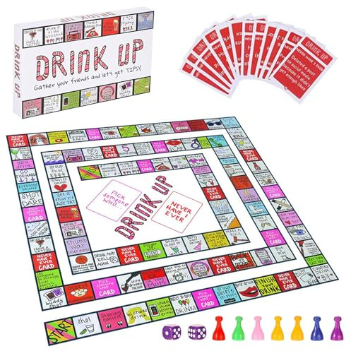 Drinking Games for Adults, Fun Drinking Party Games Set, Adult Drinking Board Games for Parties