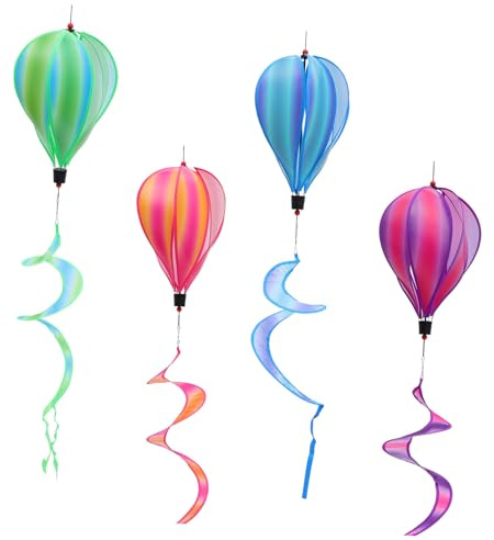 EPIGEIST 4pièces Guirlande Moulin à Vent Décorative Forme De Montgolfières Colorées pour Décoration Anniversaire Et Jardin Extérieur