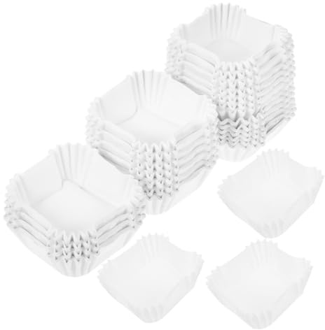 BAZEITFLOW 2000 pezzi Pirottini Quadrati in per Cupcake e Muffin Resistenti al Calore e Antiolio Uso Alimentare per Feste Matrimoni e Compleanni Media