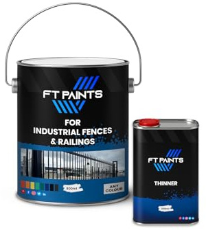 FabioT. FT Paints 1L Kit Gloss Finish Enamel Paint For Industrial Fences & Railings- RAL 9010-Pure White