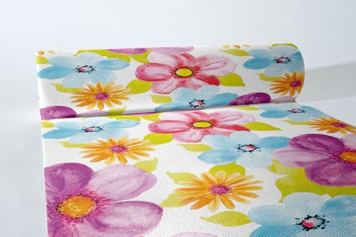 Mank GmbH Airlaid Tischläufer 40 cm x 24 m Tischdecken Rolle stoffähnlich praktische Einmal Tischdecke für Hochzeit oder Partys Frühling Sommer Einweg Läufer Luana