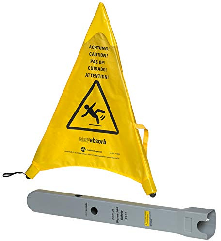 Easy Absorb Warnschild Rutschgefahr Achtung!, Pop Up Aufsteller, mehrsprachig, gelb, 53,5 cm, P-10006