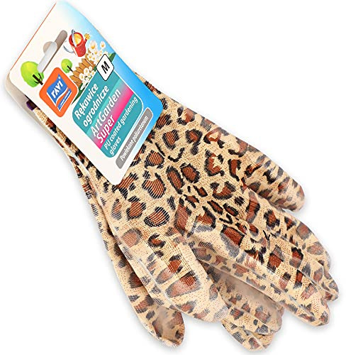 RAVI Gartenhandschuhe, Handschuhe aus Polyester, rutschfeste Arbeitshandschuhe für Allergiker, Schutzhandschuhe für Gartenarbeiten, Größe M