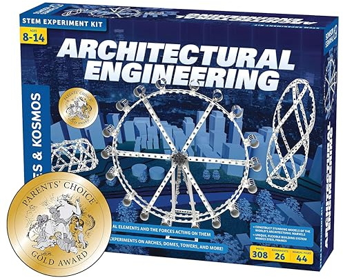 Thames & Kosmos Architectural Engineering | Science Experiment & Model Building Kit | Build 26 Models of Structures & Structural Elements | A Parents' Choice Gold Award Winner 14.6 Inches