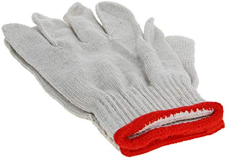 Othmro White Gloves with Red Edge Washable Glove Cotton Gloves 65g A Class Plain Seamless Workwear Gloves Protective Industrial Work Gloves 1 Pair Good for Wood Worker Factory Working