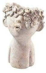 Divertente testa di piante busto – Figura per piantare – Vaso per piante in ceramica – Statuetta decorativa (piccola: altezza 18 cm)