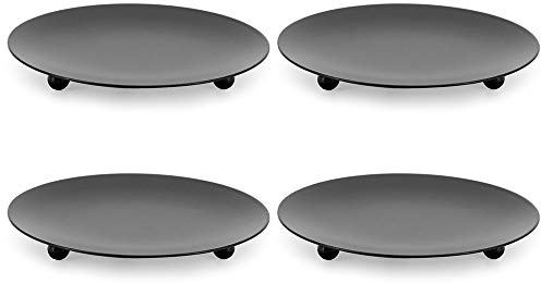 Gearific Säulenkerzenhalter Kerzenhalter Metallkerzenplatten Ideal für Weihrauchkegel, Spa, Hochzeit, Gebet, Zuhause, Party, Dekoration (Schwarz-4PCS)