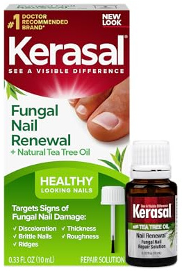 Kerasal Renewal Nail Repair Solution with Tea Tree Oil for Discolored and Damaged Nails, 0.33 Oz (Pack of 1)