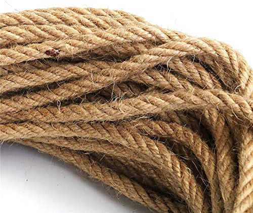 Jute 6mm 5m-50m Natürliche Jute Seil Schnur Seil Hanf Twisted Cord Macrame String DIY Handwerk Handgemachte Dekoration Haustier Kratzen Hanfseil 10mm (Color : 50m)