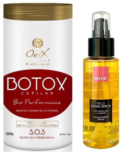 Onix B.otox Soin Capillaire 1KG | Serum Hydratant & Nutritif | Iniya Professional Serum Argan Oil 100ml