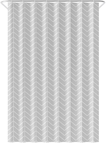 Loti Living Anti-Schimmel-Duschvorhang 120x200 cm, Motiv Grau, Polyester, mit Ringen