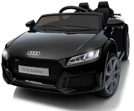FINOOS Elbil barn AUDI TTRS, med 2,4 GHz fjärrkontroll, batteri: 12 V 4,5 Ah, 2 x 30 watt motor (svart)