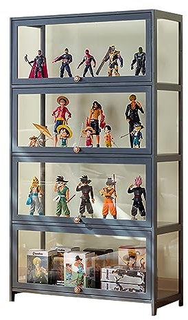 JSLJDM Vitrinenschrank Sammlervitrine Stehend Standvitrine Glasvitrine Acryl Vitrine Standvitrine Acryl Vitrine Doppeltüren Großer Kapazität Sammlervitrine Handgefertigtes Lagerregal für Waren