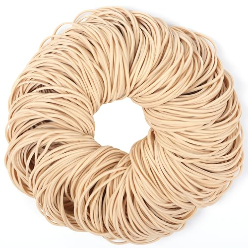 AIWOQI Rubber Bands Size#19 about 0.5lbs 500pcs Beige Elastic Rubber Bands Office Supplies