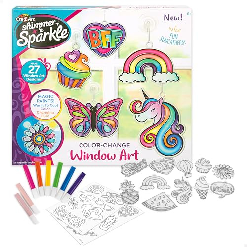 ColorBaby Shimmer 'n Sparkle 47088 Bastelset für Fenster, verändert die Farbe mit der Sonne, Glasaufkleber, Kinderaufkleber, Fensteraufkleber